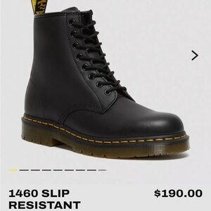 Dr. Martens Black 1460 Slip Resistant Lace Up Boots